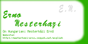 erno mesterhazi business card